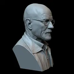 MrWhiteTurnaround.gif 3D file Walter White aka Heisenberg (Bryan Cranston) from Breaking Bad・3D printing template to download