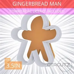 Gingerbread_Man~3.5in.gif STL file Gingerbread Man Cookie Cutter 3.5in / 8.9cm・3D print design to download
