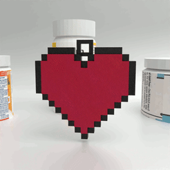 love-heart-animation.gif Archivo STL Llavero corazón de amor pixel art・Diseño imprimible en 3D para descargar, keychainbagus