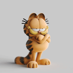 Garfield.gif Archivo STL Garfield- Navidad - gato- pose de pie-FANART FIGURINE・Modelo para descargar y imprimir en 3D