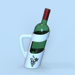 Support-bouteille-de-vin-2.gif STL file Wine bottle holder - Porte bouteille de vin・Design to download and 3D print