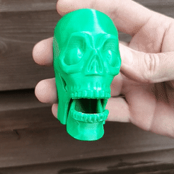20220918_155437_1.gif STL file Chilly Bill - Chattering Skull- Print in Place・Model to download and 3D print