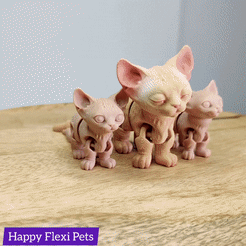 gif-1.gif 3D file Sphynx cat - articulated flexi toy・Design to download and 3D print