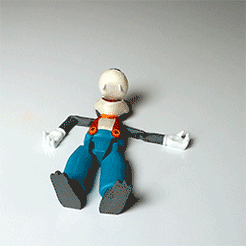 01.gif STL file Articulated Wally Wolf From Toon Blast Print-in-place・3D printer design to download, 3dbyfbf