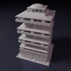 downtown-highrise.gif Скачать файл Downtown highrise - Building - For board games like Monsterpocalypse • Модель для 3D-принтера, Rayjunx