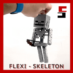 ezgif-4-65cb8fe411.gif Файл STL Minecraft Скелет Flexi шарнирный・Шаблон для загрузки и 3D-печати