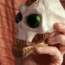 IMB_YP3KbB.gif STL file Another Gold Hoarder Skull・3D printable design to download