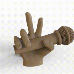 mikrofonlu-el.gif STL file free microphone・Template to download and 3D print