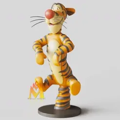 Tigger_winnie-the-pooh.gif STL file Tigger - Winnie the Pooh-sitting pose-FANART FIGURINE・3D print design to download