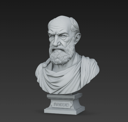 👤 Sigmund Freud Bust STL – Historical Figure 3D Print Model, Statue ...