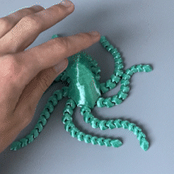 Untitled_AdobeExpress.gif STL file ARTICULATED OCTOPUS・3D print object to download, Kulowskyy