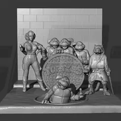 UniConverter-13_20230120165403.gif STL file Diorama Teenage Mutant Ninja Turtles cartoon 87'・3D print design to download