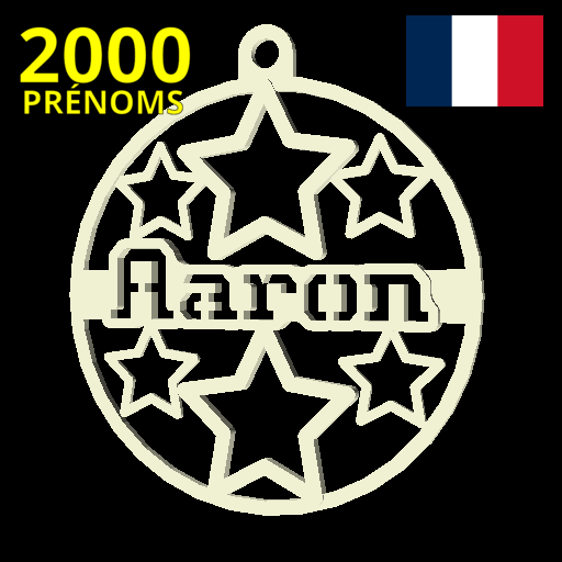 French Names Christmas Xmas Decoration - 3D model önizlemesi