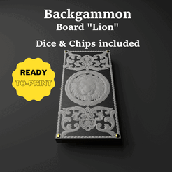 backgammon-cover.gif 3D-Datei Backgammon-Brett "Löwe"・Design für den 3D-Druck zum Herunterladen