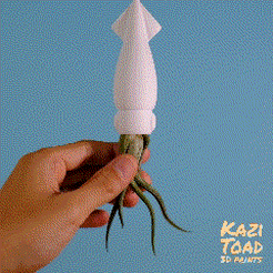 squid vid C6.gif Free STL file Squid and Jellyfish Airplant Holder Magnetic quick release mounts・3D print design to download, KaziToad