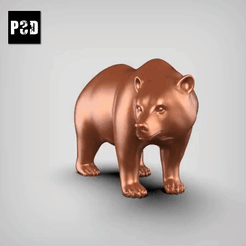 gif.gif STL file brown bear pose 03・3D print design to download