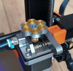 Metal-Extruder-Revolver.gif STL file CR10 S CR6 SE CR20 Ender 3 5 Pro Bowden Extruder Revolver Knob・3D printer model to download