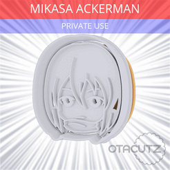 Mikasa-Ackerman~PRIVATE_USE_CULTS3D@OTACUTZ.gif Free STL file Mikasa Ackerman Cookie Cutter / Attack on Titan / Shingeki no Kyojin・3D printable design to download