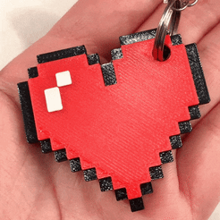 ezgif-3-edef3bb9b9.gif STL file Pixel Heart Keychain・3D printable model to download, aguslusky