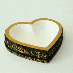 ezgif.com-gif-maker.gif Free STL file Baroque Heart - Pet Bowl・3D printable model to download