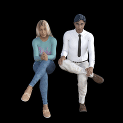 sit.gif 3MF-Datei Verschiedene sitzende Personen (10 Modelle) kostenlos・Design für 3D-Drucker zum herunterladen