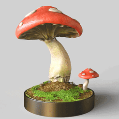 Mushroom-stage-base.gif Archivo STL tema de fantasía seta - fondo base escenario・Plan imprimible en 3D para descargar, adamchai