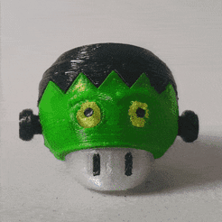 frankenstine_keychain.gif 3D file Super Mario mushroom Frankenstine・3D printing model to download