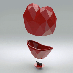 SPLIT-HEART-V1.gif Download STL file Low Poly Heart box • 3D printer model, oucheneaudi