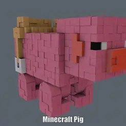 Minecraft-Pig.gif Minecraft Pig (Easy print and Easy Assembly)