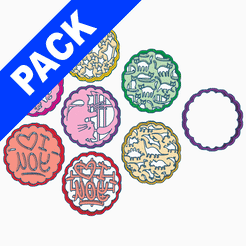 GIF.gif STL file PACK 7 COOKIE CUTTER / COOKIE CUTTER・3D print object to download