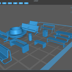 animation_TT.gif Fichier STL Pack de bancs réalistes pour diorama de maquettes・Design pour impression 3D à télécharger