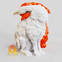 Stylize-Rabbit-Art-Piece-Sculpture.gif STL file Stylize Rabbit Art Piece Sculpture-2023 Year of the Rabbit Gift V5 -兔年-Good Luck Sculpture -Lunar new year・Model to download and 3D print