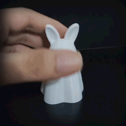 gif.gif STL file GHOST Bunny Ear WITH LEGS・3D print model to download