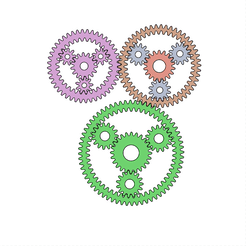 dpicyclic-gear-set-3SETS.gif 3D file Epicyclic gear sets DXF STEP Vector files・3D printer model to download