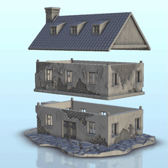 GIF.gif STL file House with floor 13 - Flames of war Bolt Action Empire baroque Age of Sigmar Modern Warhammer・Model to download and 3D print, Hartolia-Miniatures