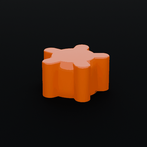 Star knob for D-shaft 8.0 mm - 4 sizes 25/30/36/44 mm, no supports