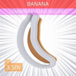 Banana~3.5in.gif Banana Cookie Cutter 3.5in / 8.9cm
