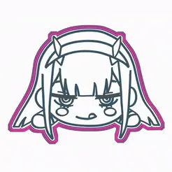 GIF.gif STL file ZERO TWO CHIBI COOKIE CUTTER / DARLING IN THE FRANXX・3D printing idea to download