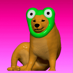 GIF.gif Télécharger fichier STL Bonnet grenouille de Cheems 🐸 • Objet pour imprimante 3D, Marolce19
