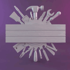 213.gif STL file Workshop shield with tools・Model to download and 3D print