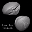 Bread Bun ~ 3D Printable 3D PRINTABLE Bread bun - Rustic