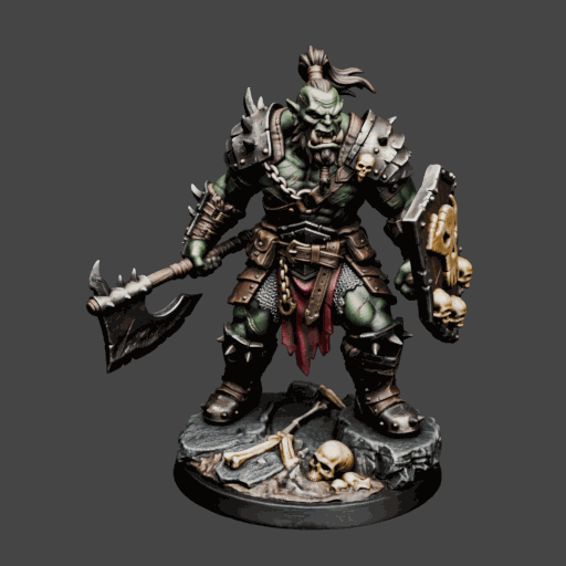 Battle Worn Orc Warrior Miniature