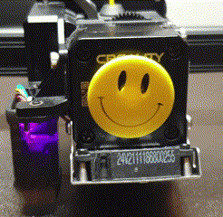 Smiley-Extruder.gif STL file Creality Sprite Extruder Indicator CR10 Smart Pro Ender S1 3 Prusa no magnets needed Smiley・Template to download and 3D print