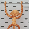 Hanging_Monkey_1.gif Singe suspendu, Animal articulé, Impression en place, Support zéro