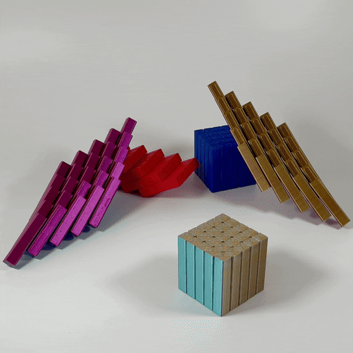 Wobble Pixels Fidget Flexible Toy Print in Place