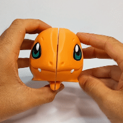 Sequence-01_1.gif STL file CHARMANDER-CHARMELEON (FACE CHANGE)・3D print design to download, GUI3D