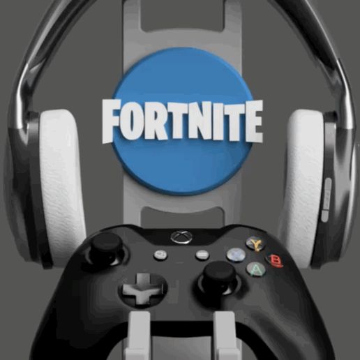 🎮 Fortnite Dual Controller Headset Stand・ STL File for 3D
