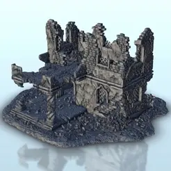 GIF.gif Файл STL Кирпичный разрушенный зал приемов 7 - Арабское пламя войны Bolt Action Desertic Modern Warhammer・Дизайн для загрузки и 3D-печати