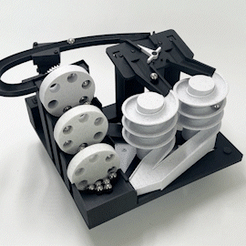 Three-Wheeler-Double-Spiral.gif 3D file Marble Machine - Modular Design - Three Wheeler Elevator with Double Spiral Module・3D print design to download