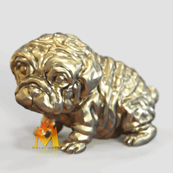 Bulldog-Puppy.gif STL file Cute Bulldog Puppy & necklace pendant - DOG BREED - jewelry - 3D PRINT MODEL・3D printing template to download